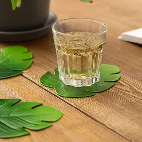 GREEN LEAVES Cup Coasters 6PCS