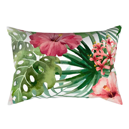 Hot Sale Tropical Flowers Plants Bed Pillow Case Travel Bedroom Pillow Cover Rectangle Small Pillow Cases 50*30 Cm