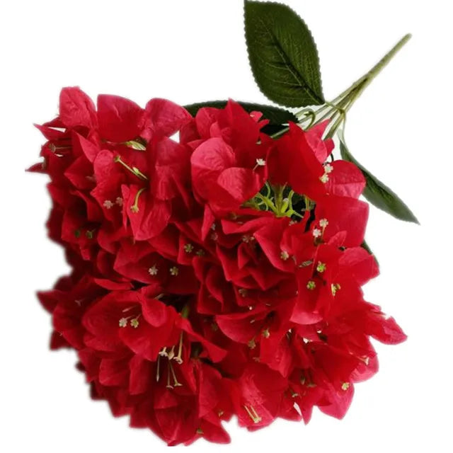One Silk Bougainvillea Glabra Flower Bunch 5 Head Bougainvillea Spectabilis Willd for Wedding Party Floral Decoration