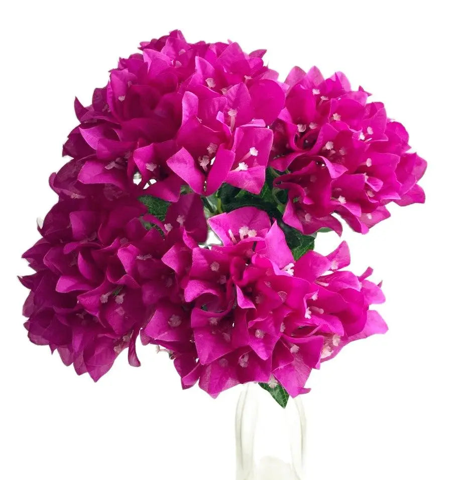 One Silk Bougainvillea Glabra Flower Bunch 5 Head Bougainvillea Spectabilis Willd for Wedding Party Floral Decoration