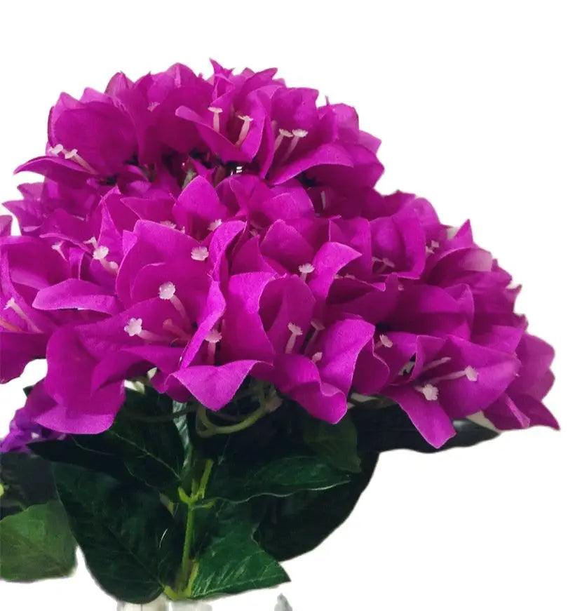 One Silk Bougainvillea Glabra Flower Bunch 5 Head Bougainvillea Spectabilis Willd for Wedding Party Floral Decoration