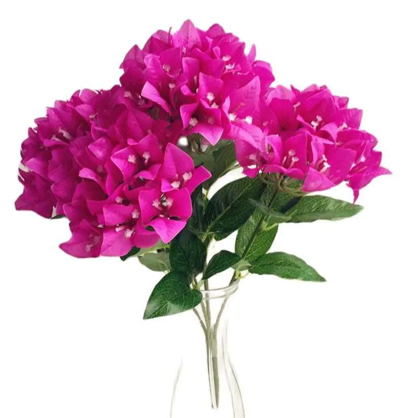 One Silk Bougainvillea Glabra Flower Bunch 5 Head Bougainvillea Spectabilis Willd for Wedding Party Floral Decoration