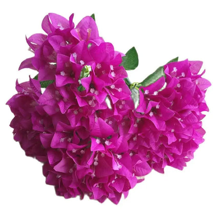 One Silk Bougainvillea Glabra Flower Bunch 5 Head Bougainvillea Spectabilis Willd for Wedding Party Floral Decoration