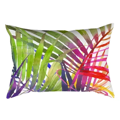 / Rectangular Tropical Palm Print Cushion Cover Lumbar Throw Pillowcase Home Sofa Couch Decoration 30×50Cm