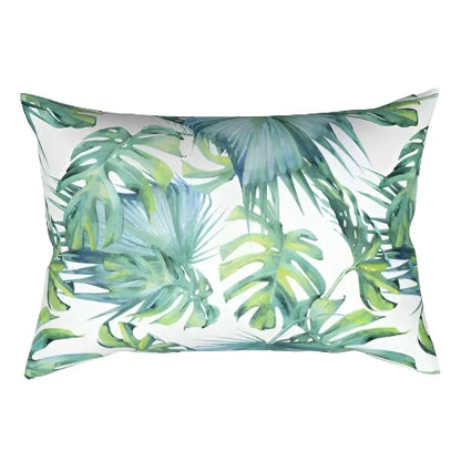 / Rectangular Tropical Palm Print Cushion Cover Lumbar Throw Pillowcase Home Sofa Couch Decoration 30×50Cm