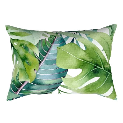 / Rectangular Tropical Palm Print Cushion Cover Lumbar Throw Pillowcase Home Sofa Couch Decoration 30×50Cm