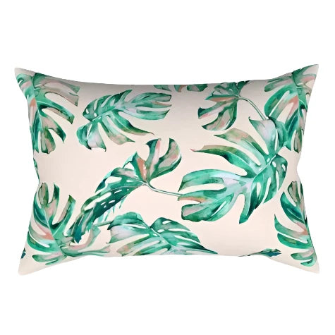 / Rectangular Tropical Palm Print Cushion Cover Lumbar Throw Pillowcase Home Sofa Couch Decoration 30×50Cm