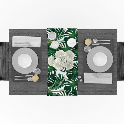 Tropical Leaves Monstera Table Runner for Home Wedding Banquet Festival Party Hotel Placemat Coasters Home Decoration