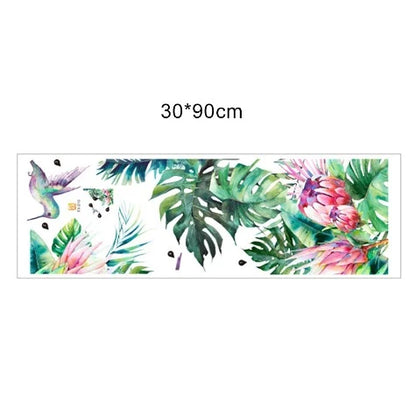 Tropical Plant Leaf Flower Bird Self-Adhesive Wall Sticker Living Room Background Decal Decor Наклейка На Стену