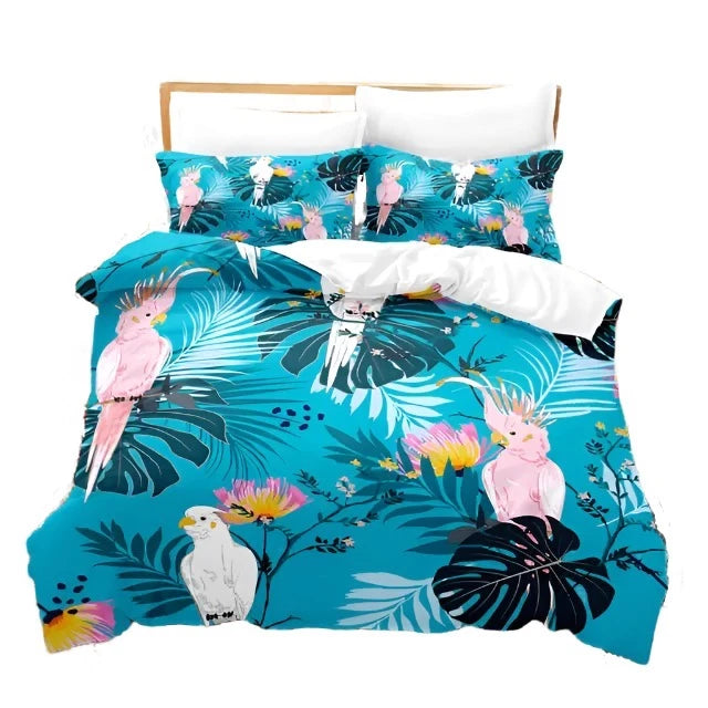 Tropical Plants Bedding Set Duvet Cover Set 3D Bedding Digital Printing Bed Linen Queen Size Bedding Set Fashion Design