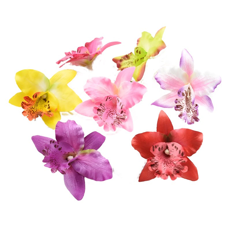 10 Pieces Artificial Flowers Cheap Thai Orchid Christmas Decoration for Home Wedding Shooting Props Beach Mannequin Head Flower