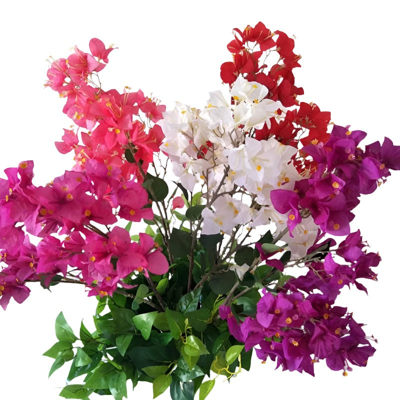 90Cm 70 Heades 8 Leaves Artificial Flowers Bougainvillea for Wedding House Garden Decorative Simulation Fake Plum Flower