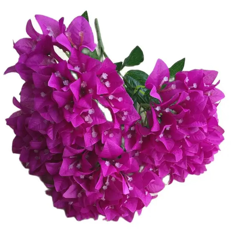 One Silk Bougainvillea Glabra Flower Bunch 5 Head Bougainvillea Spectabilis Willd for Wedding Party Floral Decoration