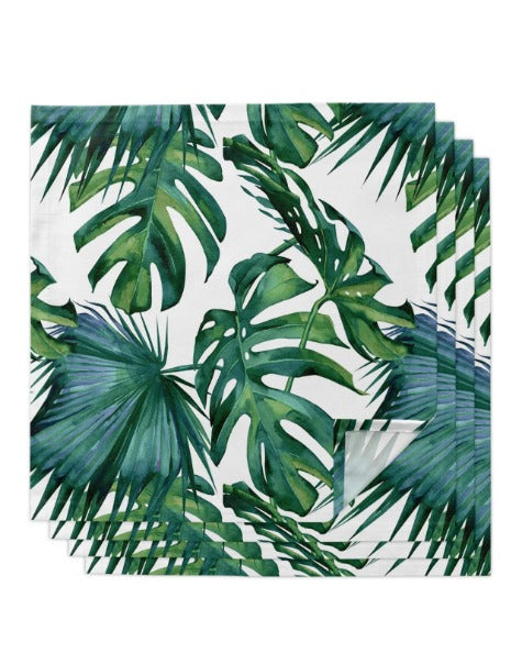 4/6/8Pcs Classic Palm Leaves Tropical Jungle Kitchen Napkin Table Napkins Dinner Napkins for Wedding Banquet Party Decoration