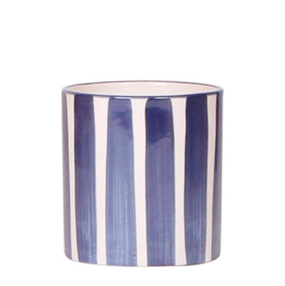 Painted Stripe Pot - Blue - 9cm