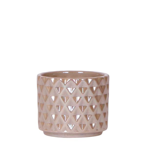 Diamond Pearl Decorative Pot - Sand - 6cm