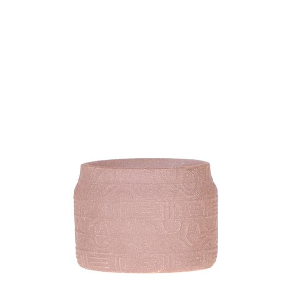 Decoratieve pot met hiëroglief - zand - 6 cm