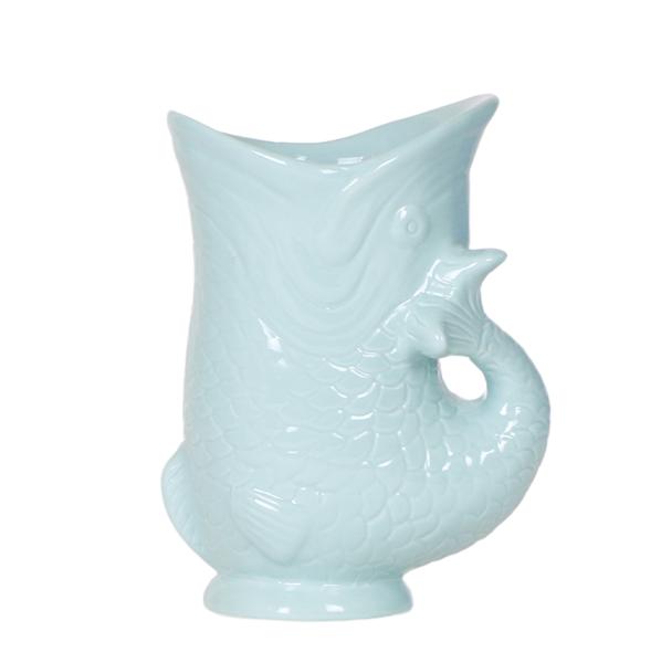 Vis Decoratieve Pot - Turquoise - 9cm