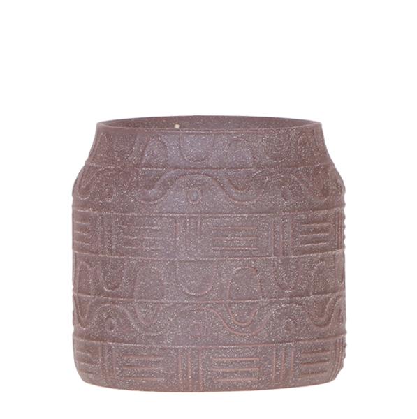 Decoratieve pot met hiëroglief - Bruin - 9 cm