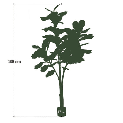 Kunstplant - Ficus Lyrata - Tabaksplant - 180 cm