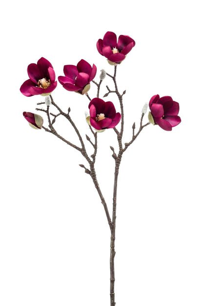 Kunst Magnolia Bloem Paars x8 -65cm