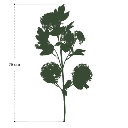 Flores artificiales Viburnum Opulus Solo en ramas - Crema - 75 cm