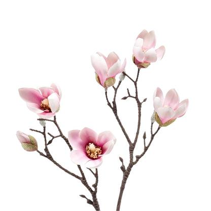 Artificial Magnolia Flower Pink x8 -65cm