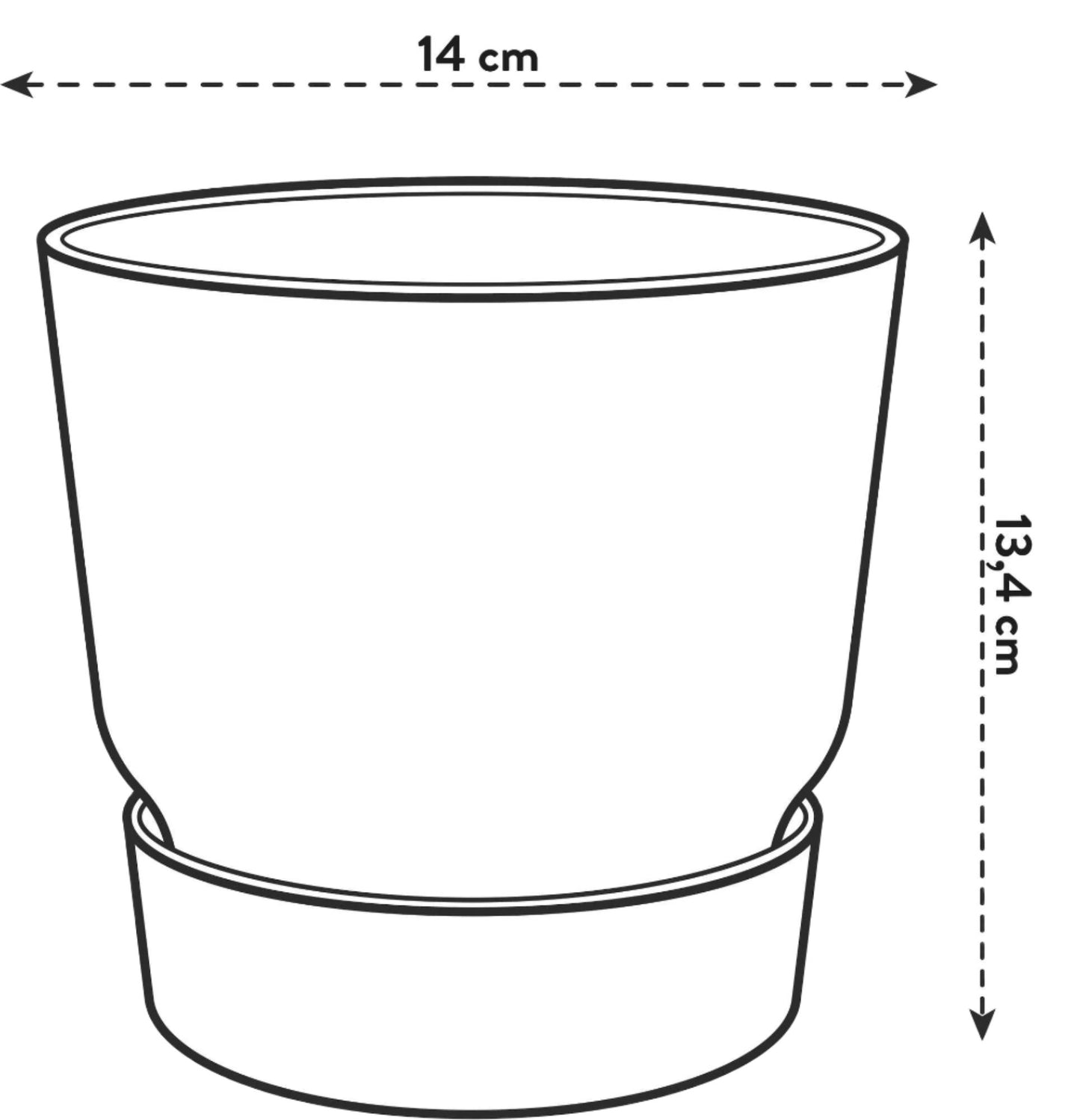 Elho Pot Greenville Rond groen - D14 x H13