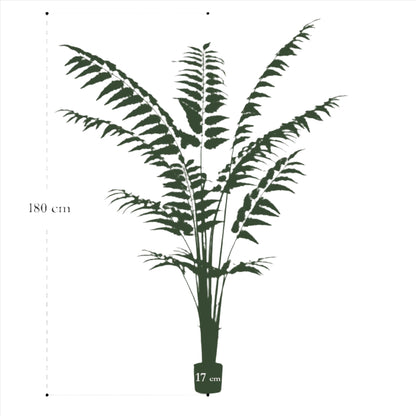 Kunstplant - Rumohra Adiantiformis - Ledervaren - 180 cm