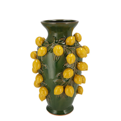 Ceramic Vase M - H38 W24 - Green- Lemon