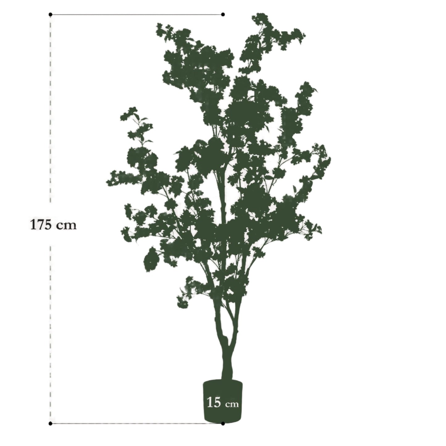 Artificial Cherry Blossom Tree - White - 175cm