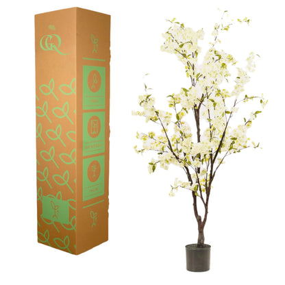 Artificial Cherry Blossom Tree - White - 175cm