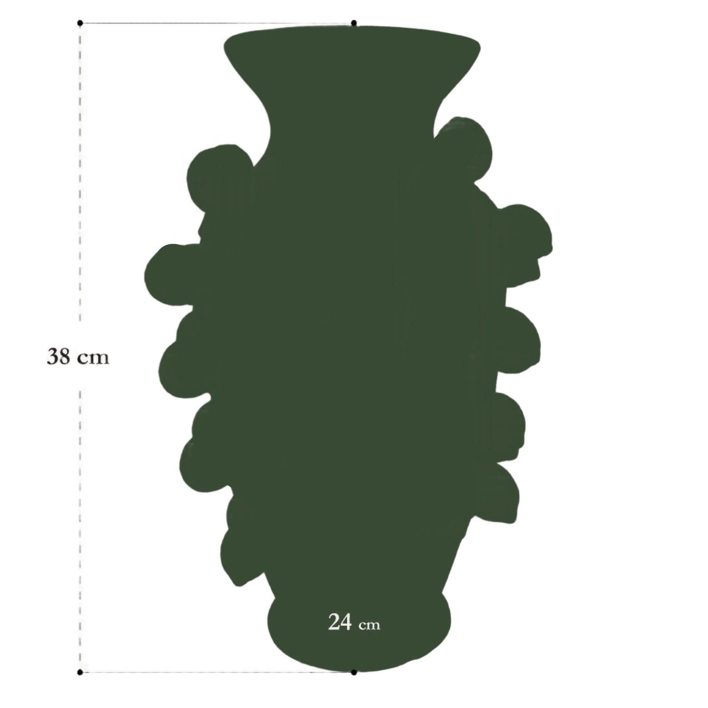 Keramische vaas M - H38 W24 - Pistachegroen - Citroen