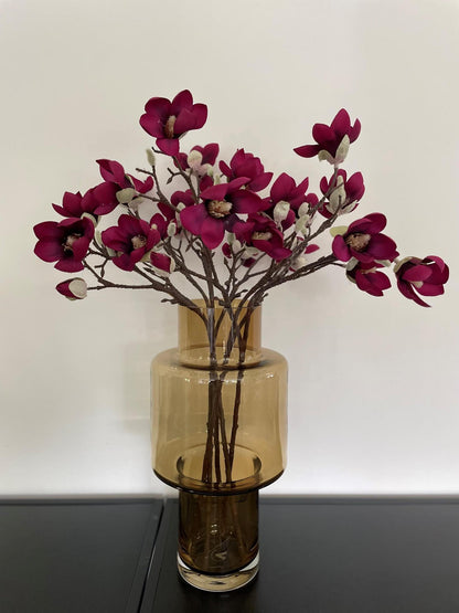 Kunst Magnolia Bloem Paars x8 -65cm