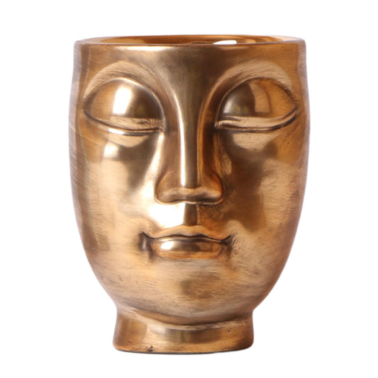 Face to face pot - Golden ceramic pot size 12cm