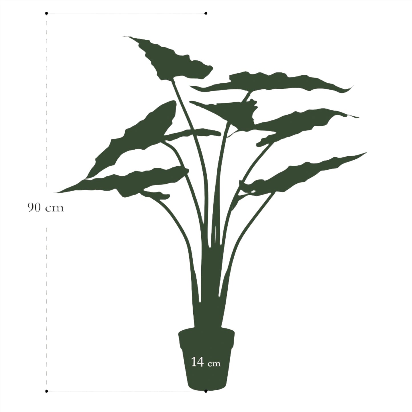 Artificial Plant - Alocasia Frydek - Elephants Ear Plant - 90 cm