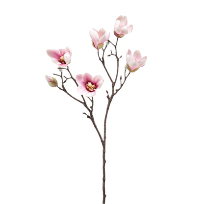 Artificial Magnolia Flower Pink x8 -65cm