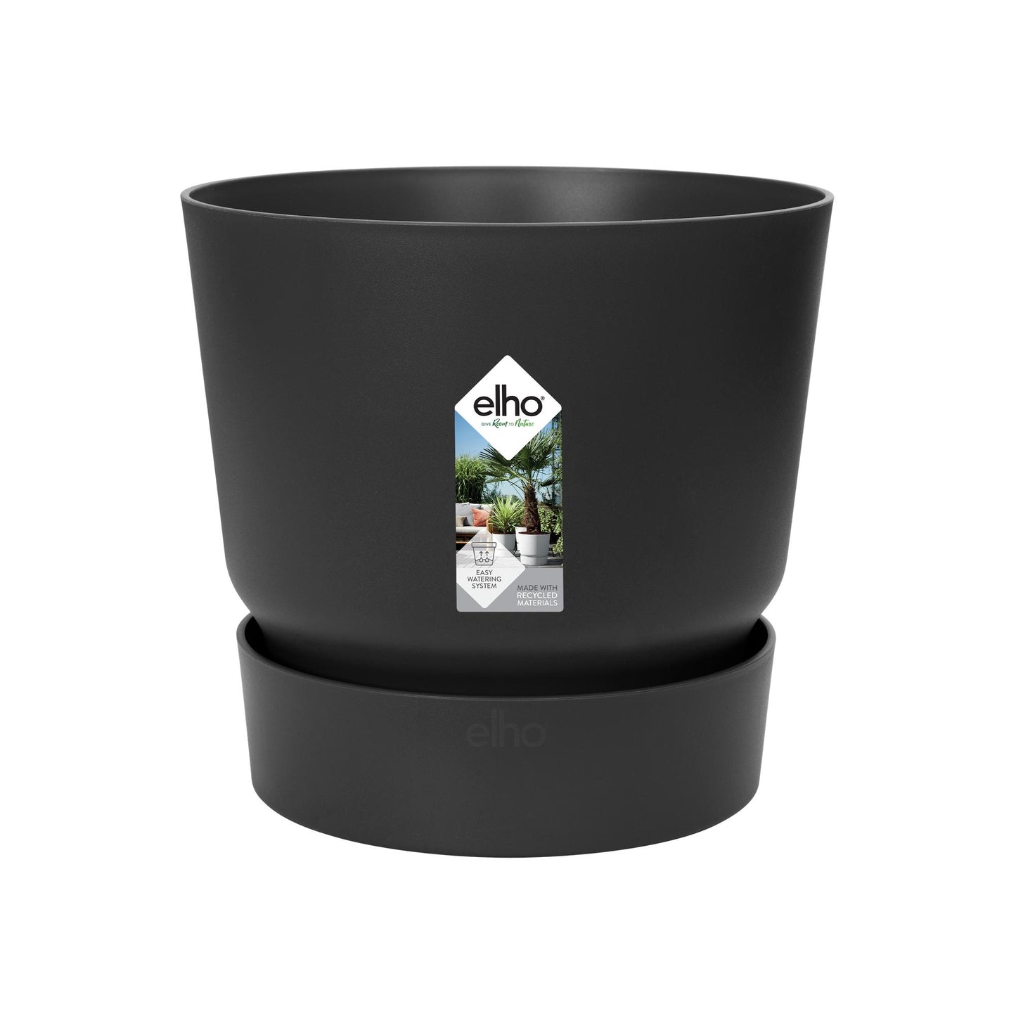 Elho Pot Greenville Rond zwart - D14 x H13