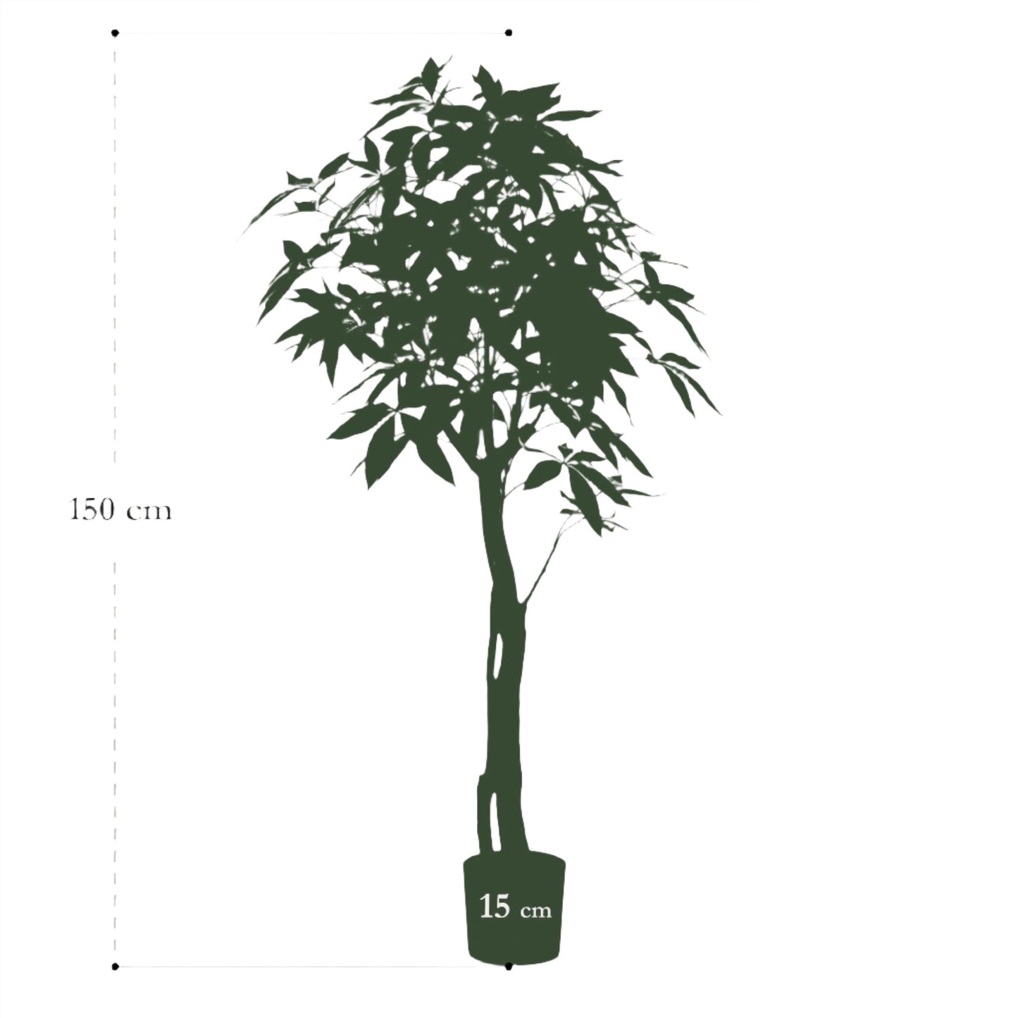 Artificial Tree - Pachira Aquatica - Money Tree - 150 cm up to 180 cm