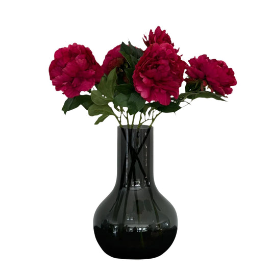 Artificial Flowers Solo - Dark Pink - Peonies - x 5 - 65cm