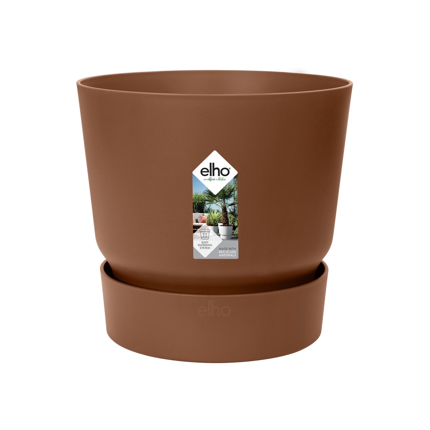 Elho Pot Greenville Rond bruin - D14 x H13