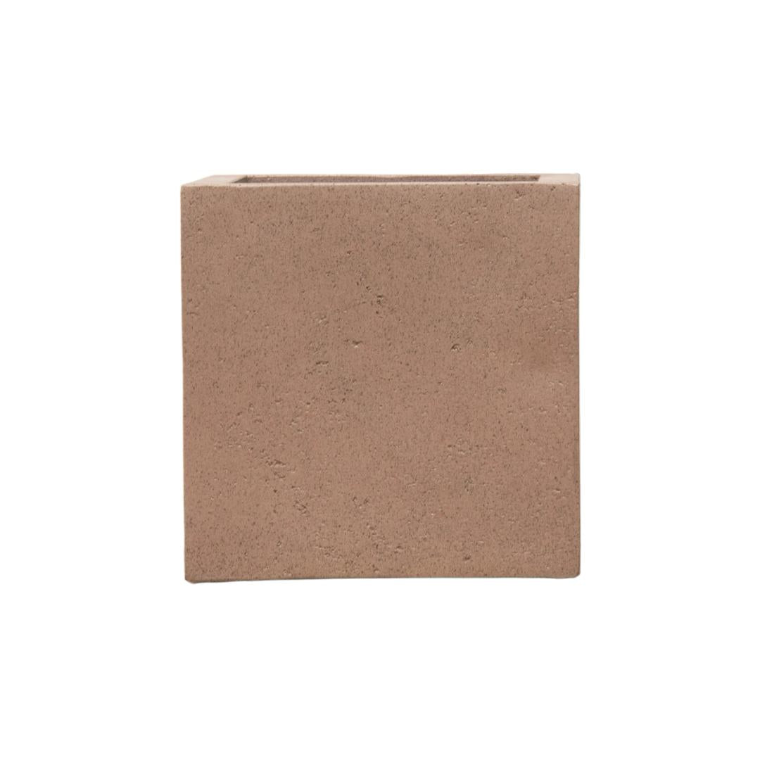 Maceta de bronce antracita con forma de cubo Grigio - D40 x H40