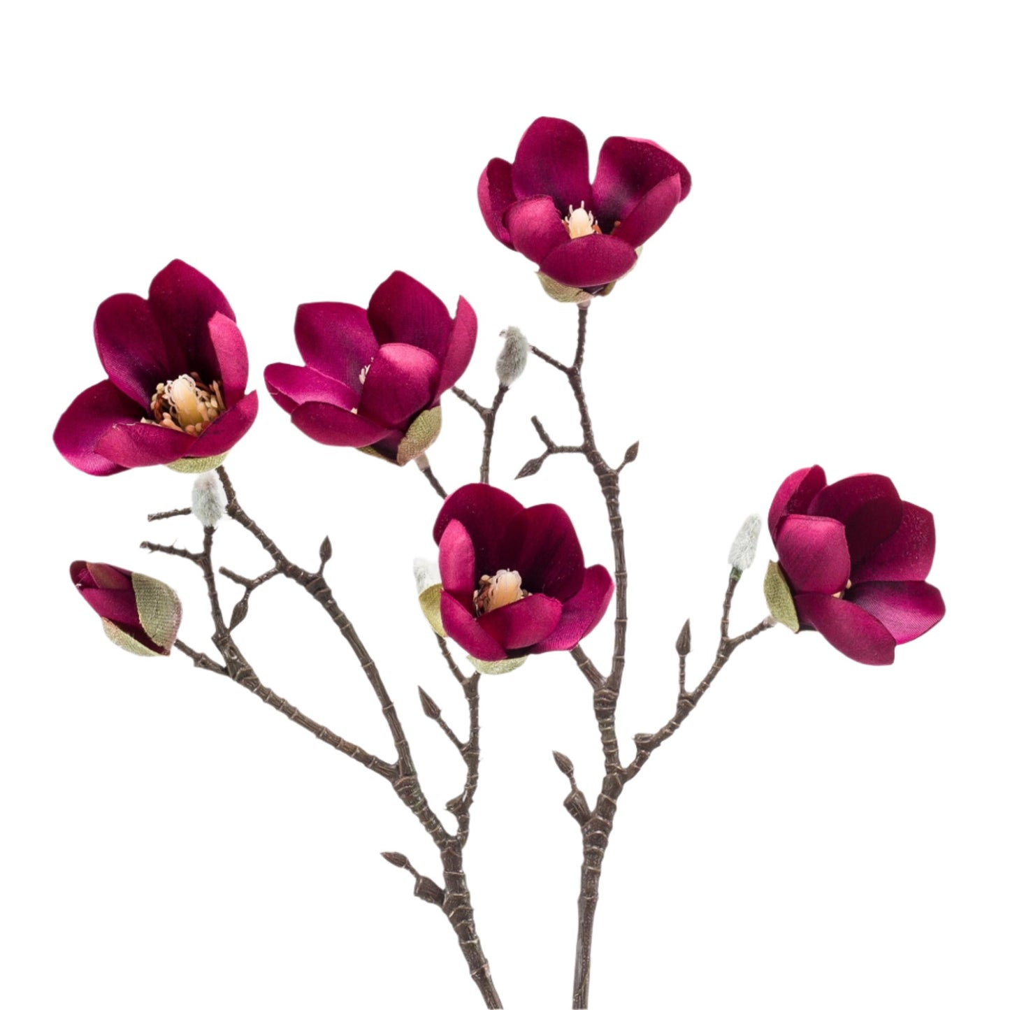 Kunst Magnolia Bloem Paars x8 -65cm