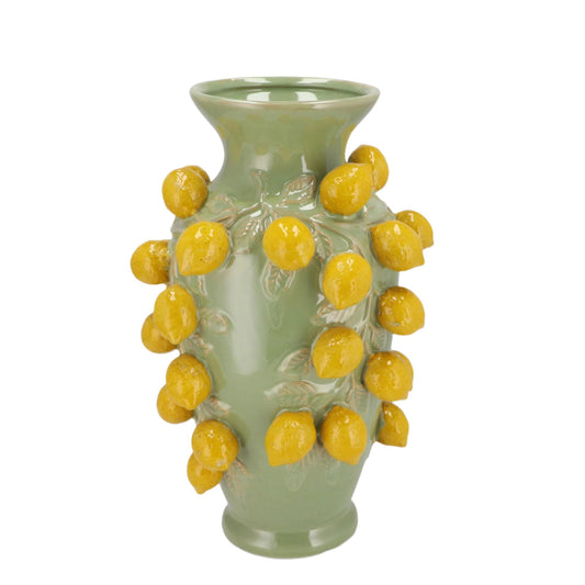 Ceramic Vase M - H38 W24 - Pistache green- Lemon