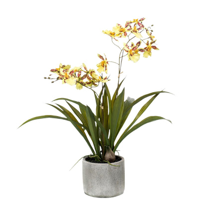 Planta de orquídea artificial - Amarilla - 45cm