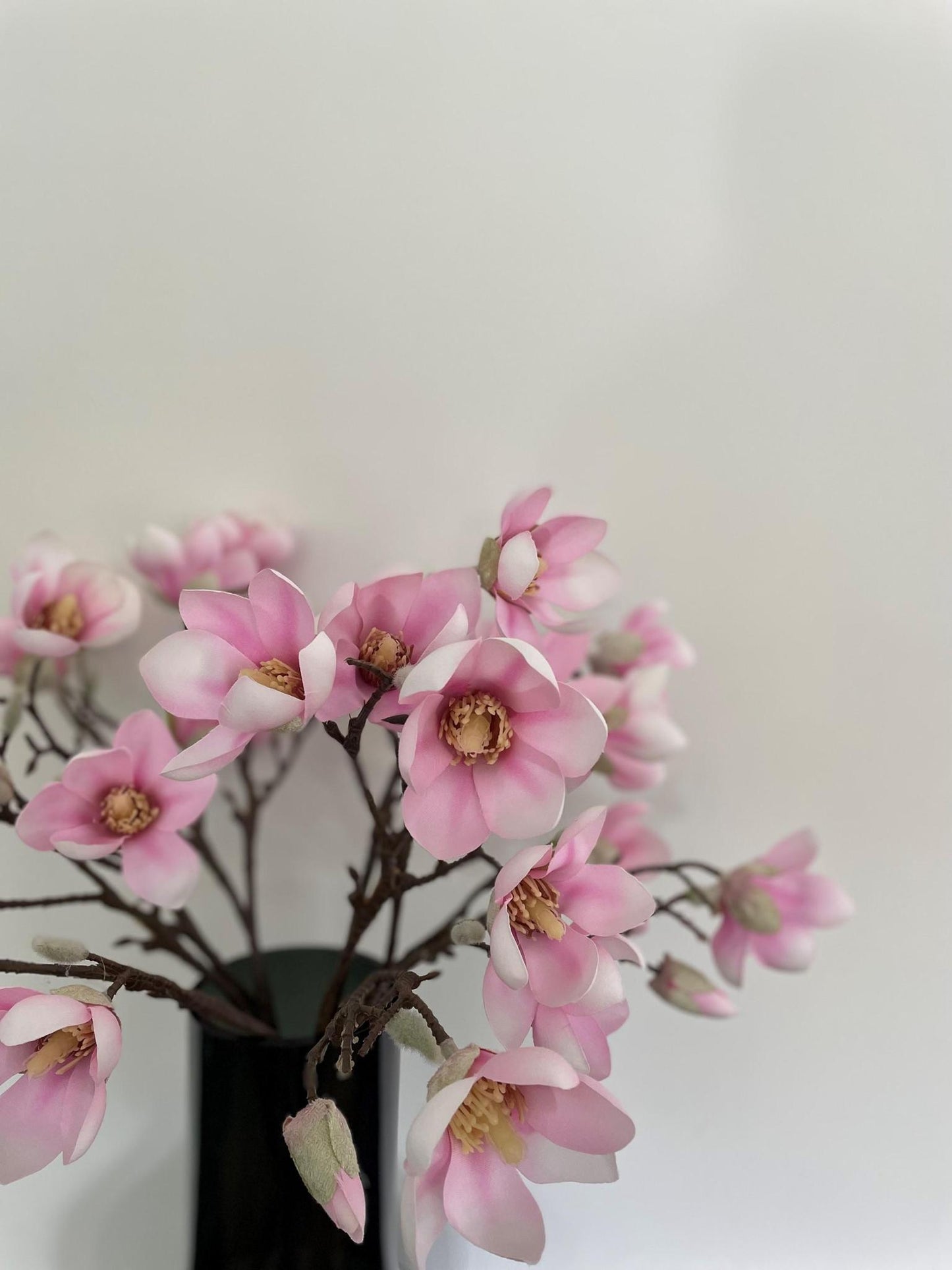 Artificial Magnolia Flower Pink x8 -65cm