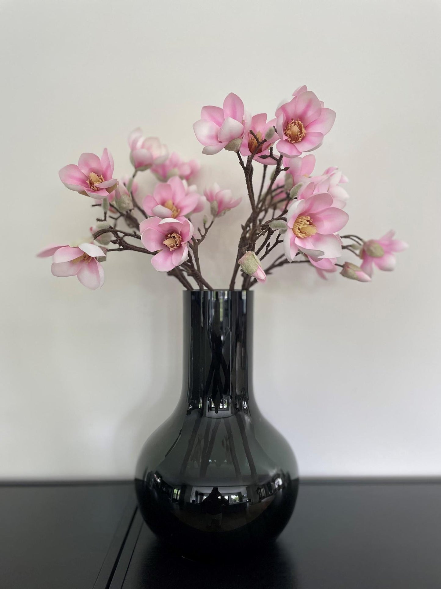 Artificial Magnolia Flower Pink x8 -65cm