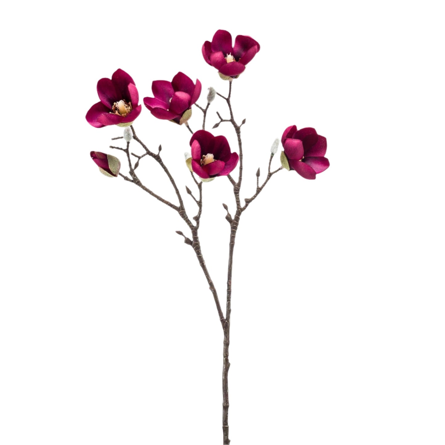 Kunst Magnolia Bloem Paars x8 -65cm