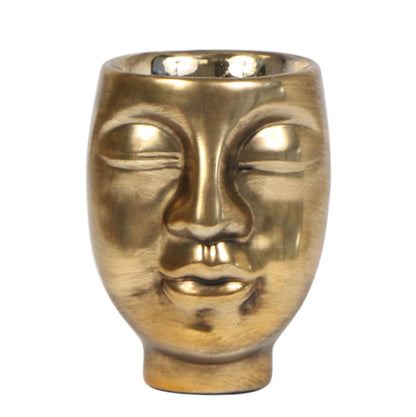 Face to face pot - Golden ceramic pot size 6cm